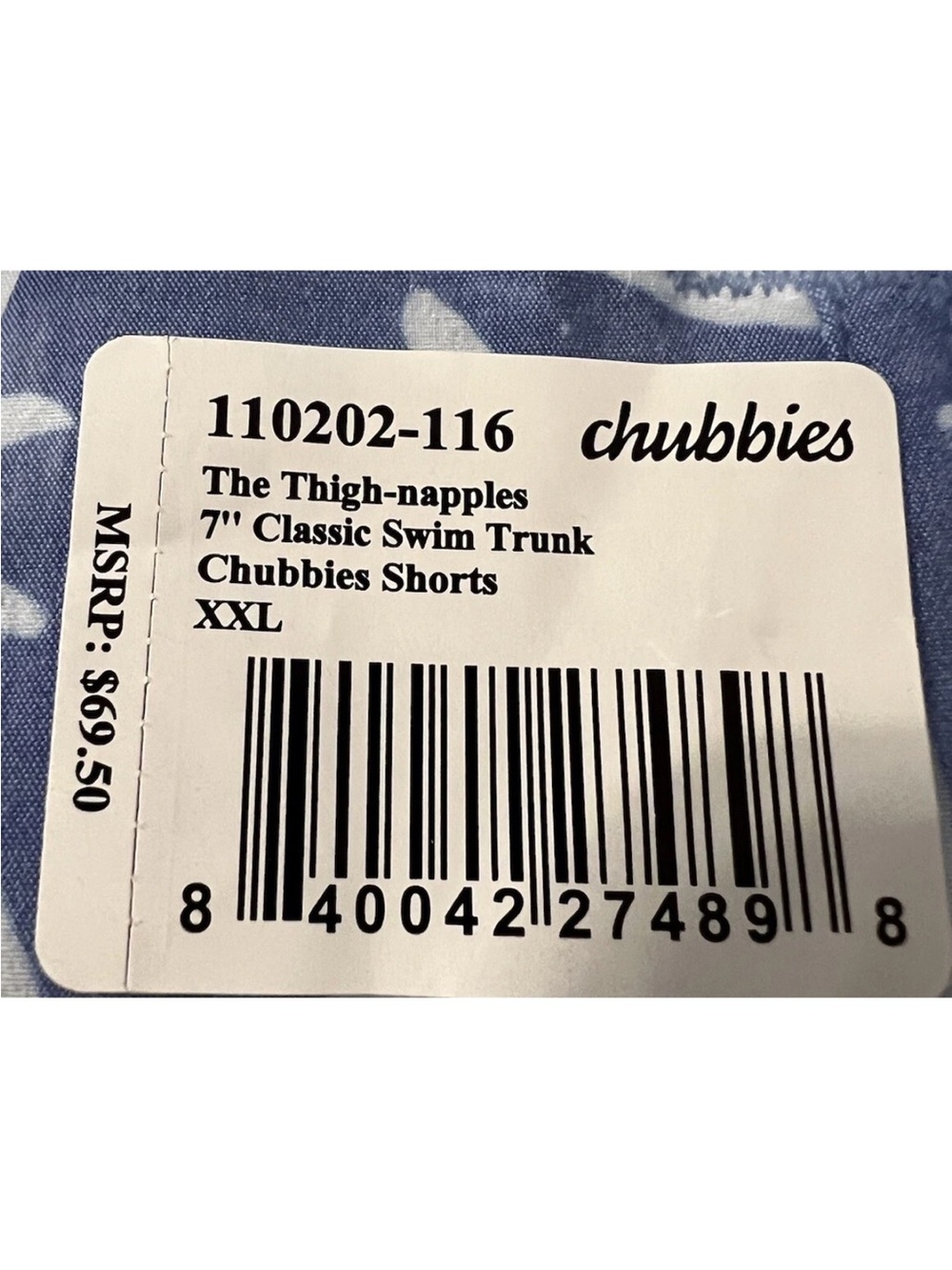 Chubbies Navy and White Pineapple Print Swim Trunks - Picture 6 of 8